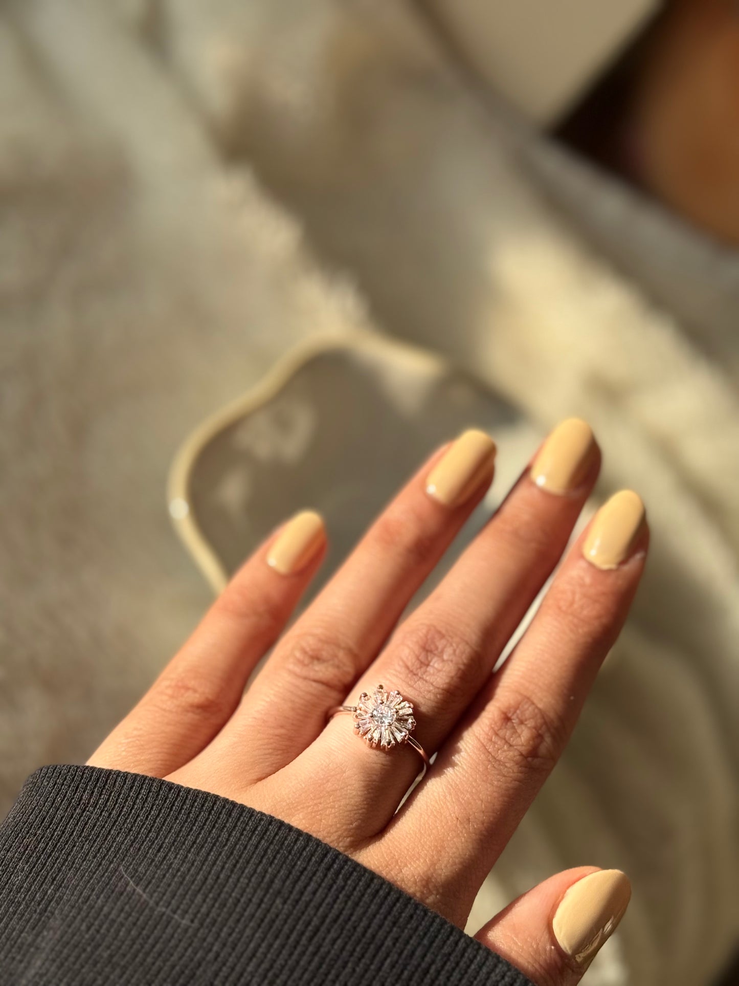 Radiant Rose Gold Ring -Adjustable