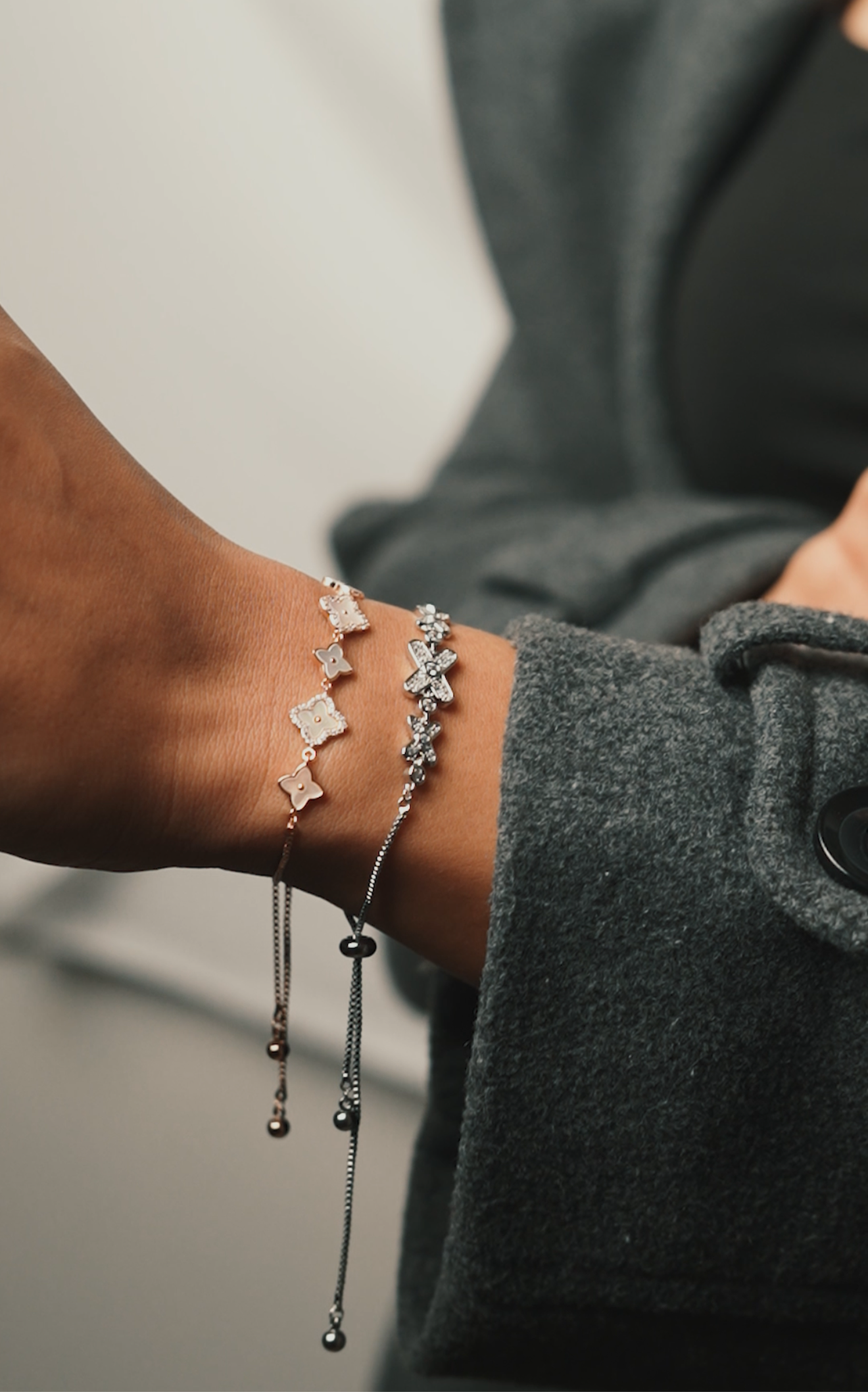 Luxe Floral-Inspired Adjustable Bracelets